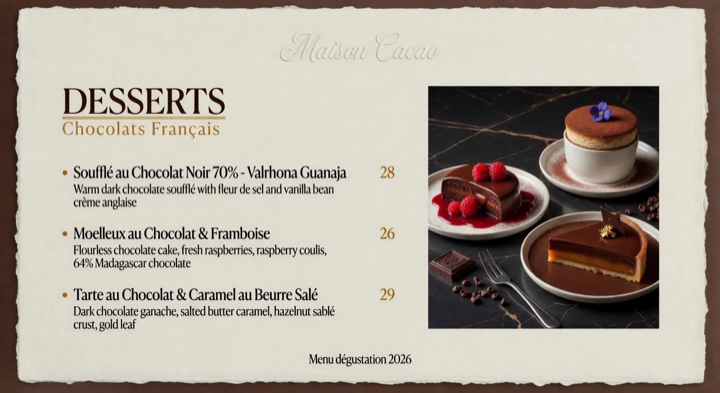 Menu Typography